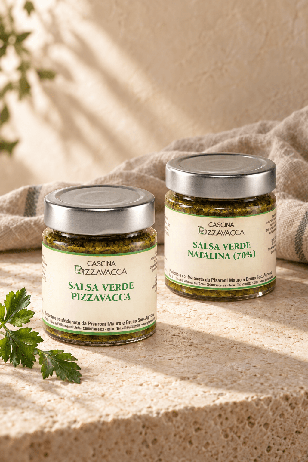 Cascina PizzavaccaのSalsa Verde PizzavaccaとSalsa Verde Natalina、2つのパセリペースト